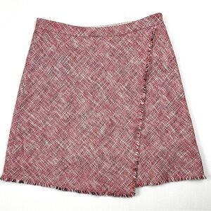 Banana Republic Tweed Fringe Faux Wrap Skirt